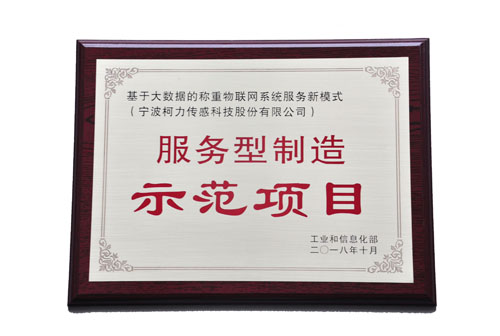 基于大數(shù)據(jù)的稱重物聯(lián)網(wǎng)系統(tǒng)服務(wù)新模式，榮獲工信部“服務(wù)型制造示范項(xiàng)目”
